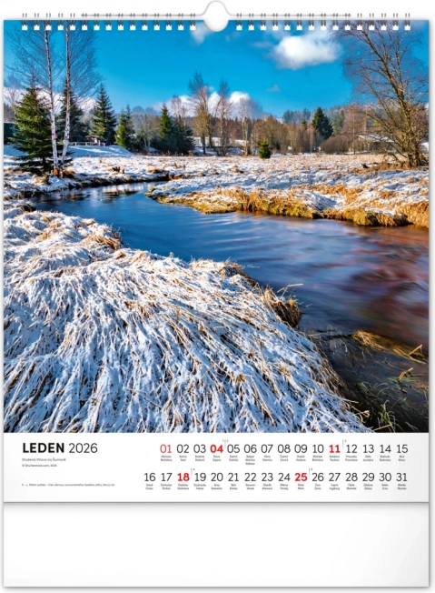 Zidni kalendar Šumava 2026