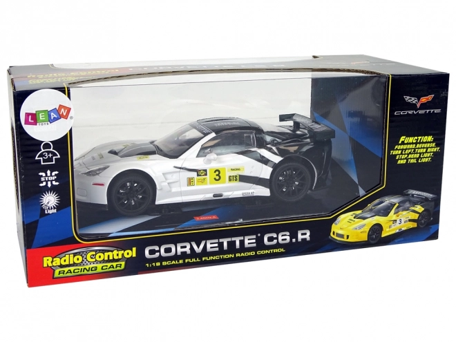 Trkaći sportski auto R/C 1:18 Corvette C6.R Bijeli 2.4 G Svjetla