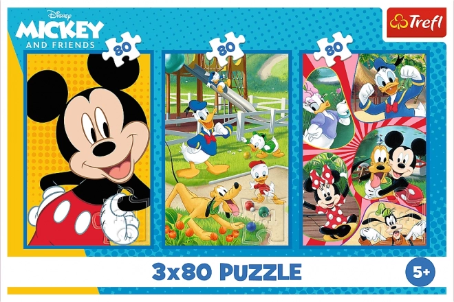 Puzzle Tim Mickey Mouse 3x80 dijelova