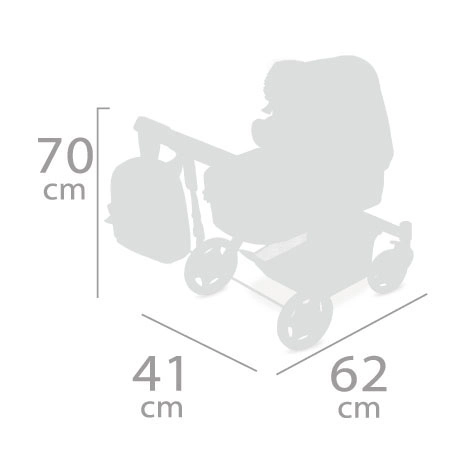 DeCuevas 80537 Sklopiva kolica za lutke 3 u 1 s ruksakom TOP Kolekcija 2020 - 70 cm