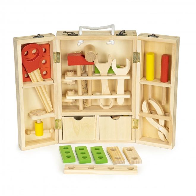 Drveni alat u radioničkoj kutiji, set XXL ECOTOYS