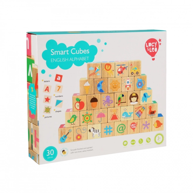 Pametne kocke od Lucy&Leo – Drvena set za učenje engleske abecede