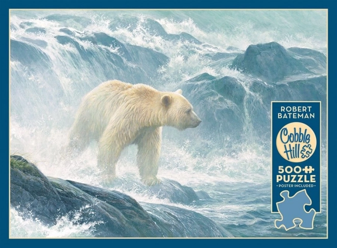 Slagalica Medvjed koji vreba losose - Polarni medvjed 500 dijelova