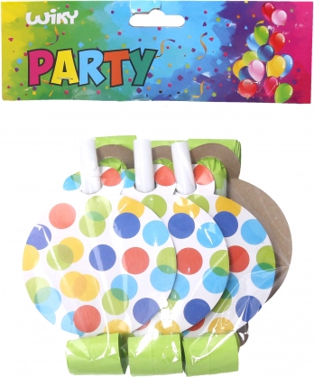 Party zviždaljke s točkicama 6 kom
