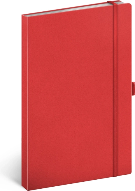Ručni notes NOTIQUE crveni 13 × 21 cm s gumicom i držačem za olovku