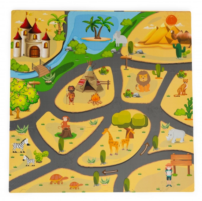 ECOTOYS Pjenaste puzzle Safari s rubovima