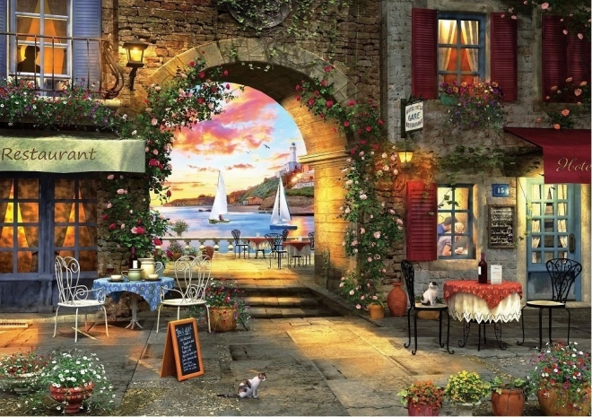 Puzzle Restauracija na obali 1000 dijelova