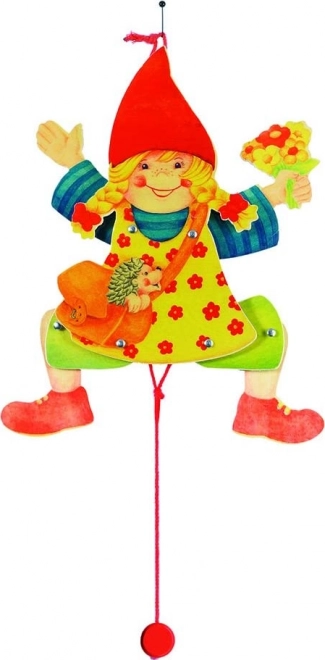 Drvena vučna igračka Jumping Jack – djevojčica GOKI