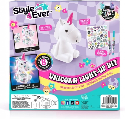 Style4Ever svjetleći jednorog – kreativni set