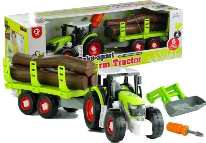 Sklopivi traktor s prikolicom za drvo