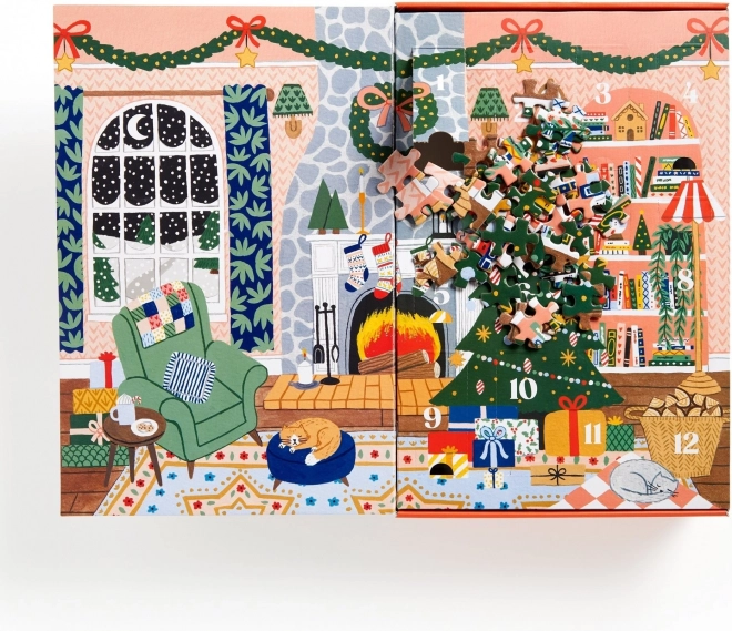 GALISON Puzzle Adventni kalendar Doma za Božić 12x42 komada