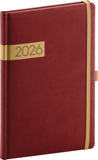Tjedni dnevnik bordo-zlatni 2026