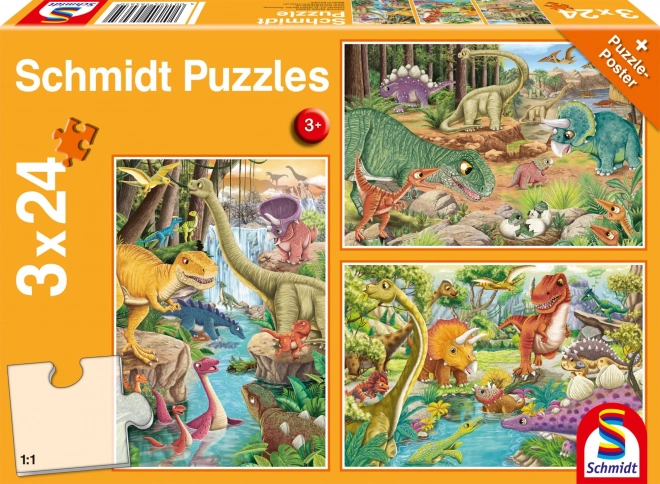 Puzzle dinosauri 3×24 dijelova