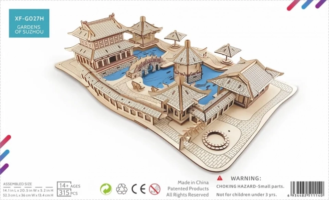 Woodcraft Drvene 3D puzzle Vrtovi Suzhou
