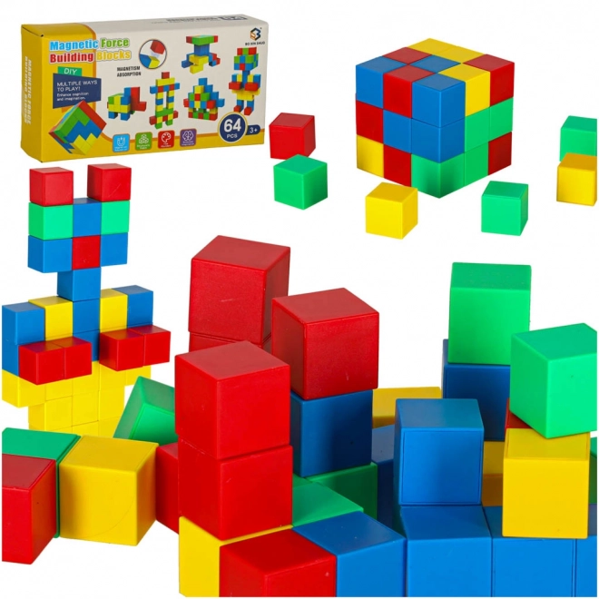 Magnetske građevne kocke - kockasti set 64 kom