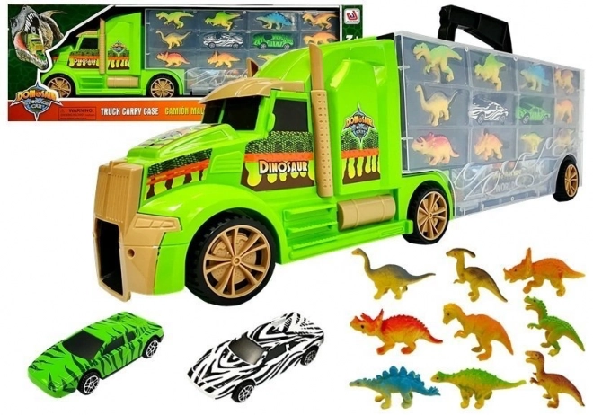 Kofer Kamion Transporter Sorter s dinosaurusima zeleni