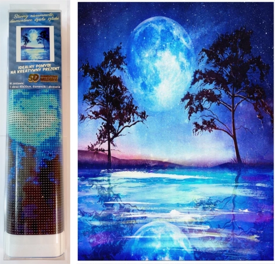 Norimpex dijamantno slikanje Plavi puni mjesec 30 × 40 cm