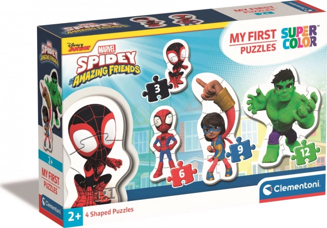 CLEMENTONI Moje prve puzzle Spidey i njegovi čudesni prijatelji 4u1 (3,6,9,12 dijelova)