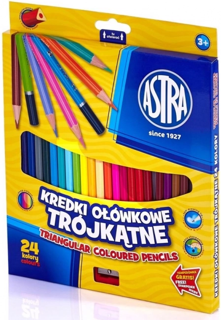 Trokutaste bojice ASTRA 24 kom s šiljilom