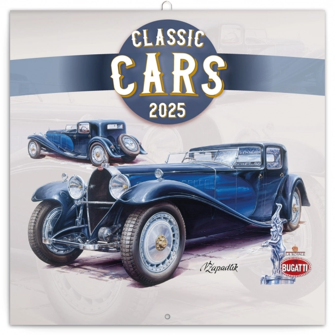 NOTIQUE Bilježnica Kalendar Klasični Automobili – Václav Zapadlík, 2025, 30 x 30 cm