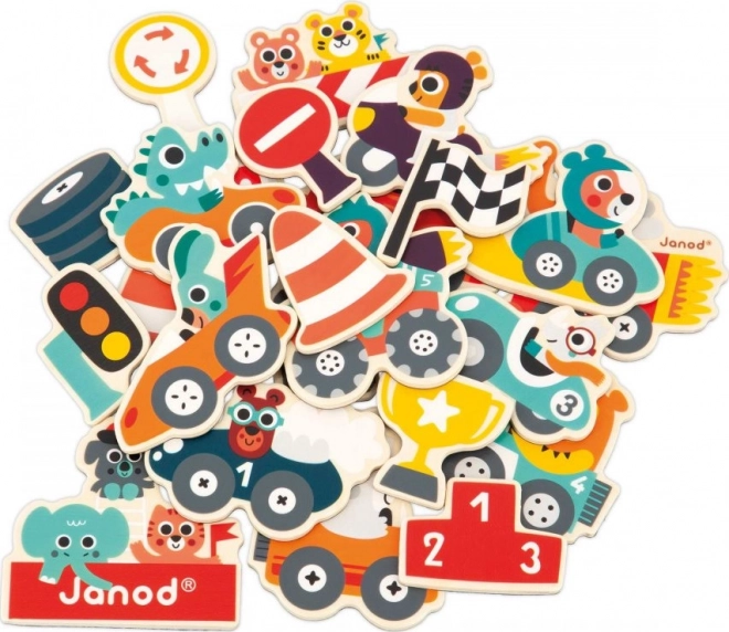 JANOD Drvene magneti Auto 24 kom