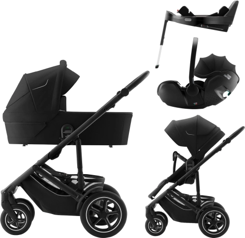 Set kolica Smile 5Z s košarom i autosjedalicom Baby-Safe Pro na bazi Vario Base 5Z, Space Black