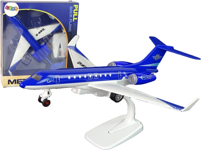Metalni osobni zrakoplov G-650 s trenjem, svjetlima i zvukovima – plavi