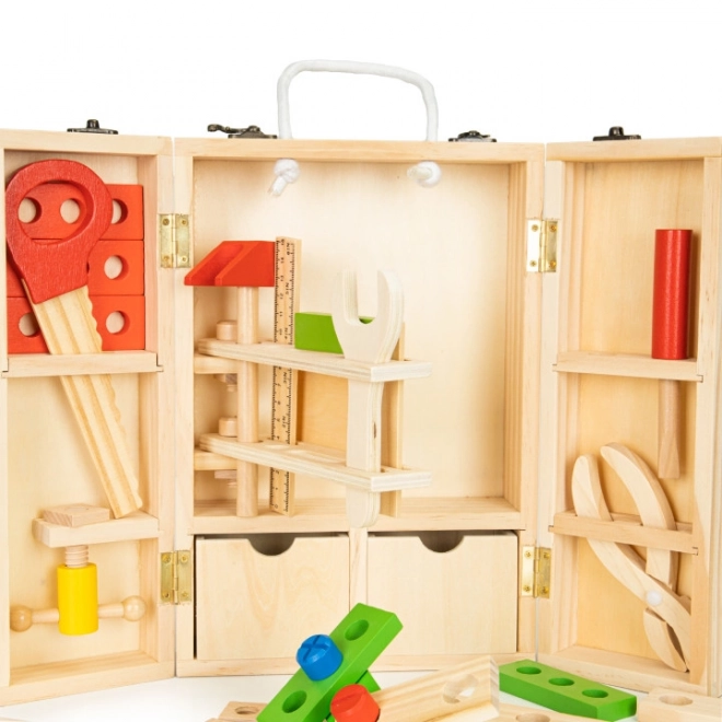 Drveni alat u radioničkoj kutiji, set XXL ECOTOYS