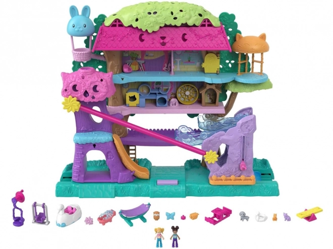 Polly Pocket Set figurica Životinjske avanture Kućica na drvetu