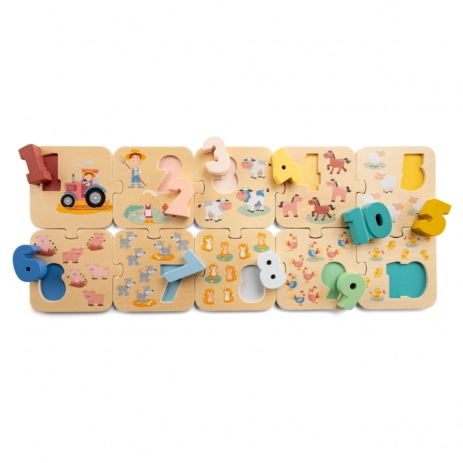 Puzzle Učimo se brojeve Farma