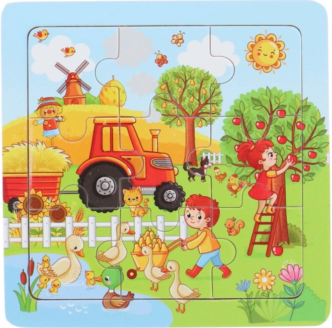 Drvene puzzle Žetva 9 dijelova