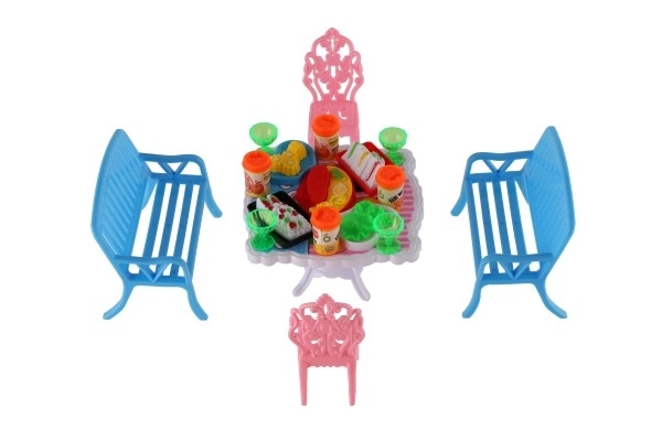 Namještaj za lutke plastika 4 boje u blisteru 14x11x16cm