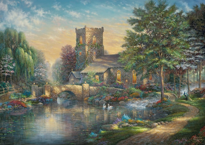 Puzzle Kapelica u vrbovoj šumi 1000 komada