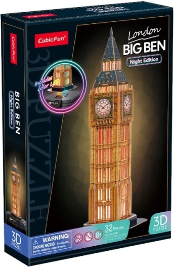 3D puzzle s LED noćnom edicijom: Big Ben