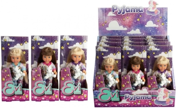 Lutkica Evi u pidžami s jednorogom 12 cm