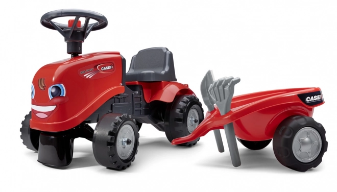 Vozeći traktor Baby Case IH crveni s prikolicom