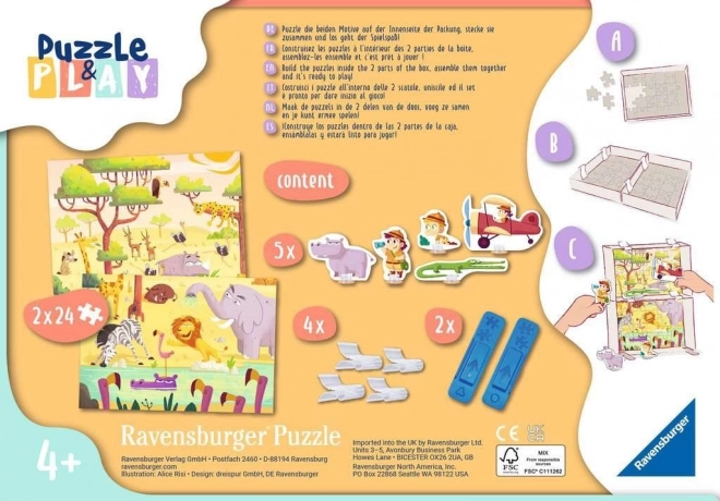 Puzzle & Igra: Safari - RAVENSBURGER 2x24 komada
