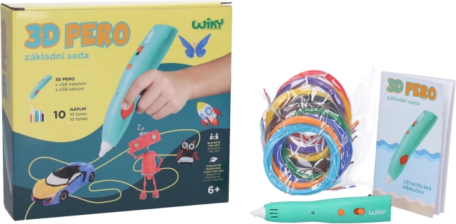 3D olovka WIKY osnovni set s ulošcima i šablonama – hrvatsko pakiranje