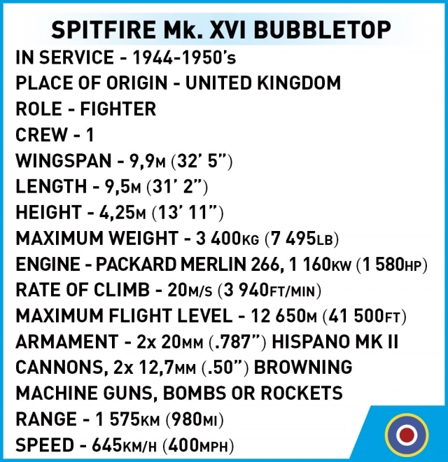 Konstruktor Spitfire Mk. XVI Bubbletop