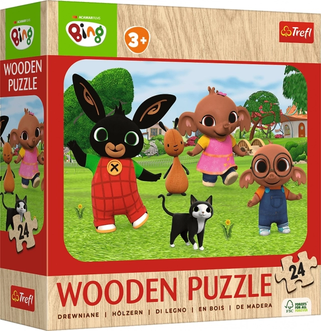 TREFL Drvene puzzle Bing: Upoznajte Binga 24 dijela