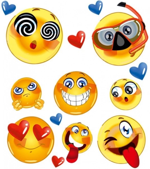Naljepnice za peglanje Emoji – mali arak 15 × 21 cm