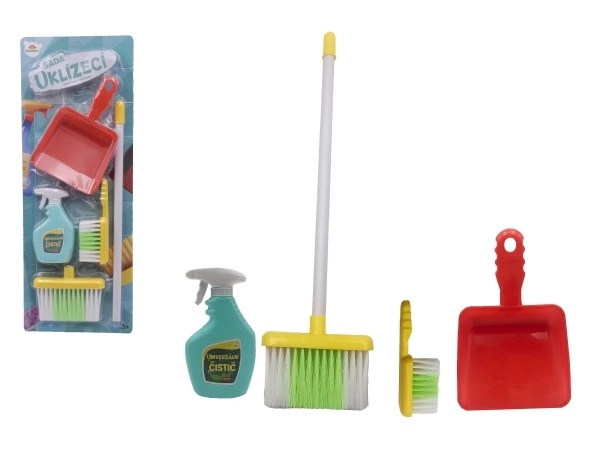 Komplet za čišćenje/čistačica s dodacima plastika 5 komada na kartici 21,5x57,5x5cm