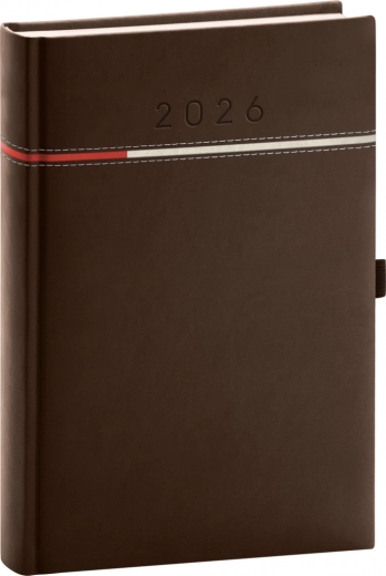 Dnevnik Tomy 2026 smeđe-crveni 15 x 21 cm