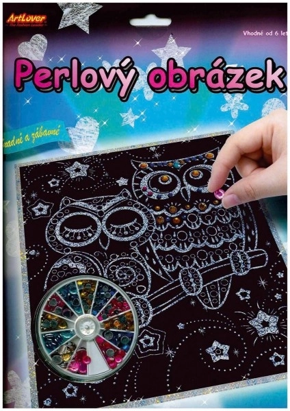 ARTLOVER Slikovnica s perlama Sova 20x25 cm