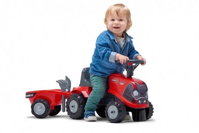 Vozeći traktor Baby Case IH crveni s prikolicom