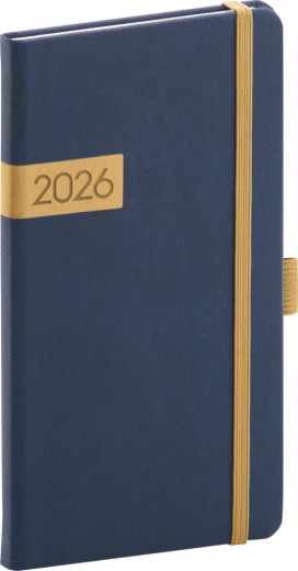 Džepni dnevnik Twill 2026 plavo-zlatni