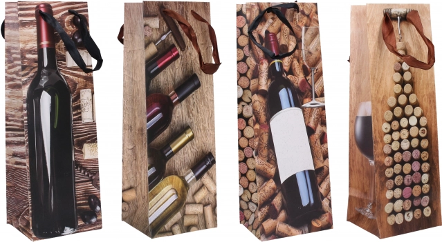 Poklon-vrećica za bocu srednja, 12 × 35 × 10 cm, cjelogodišnja