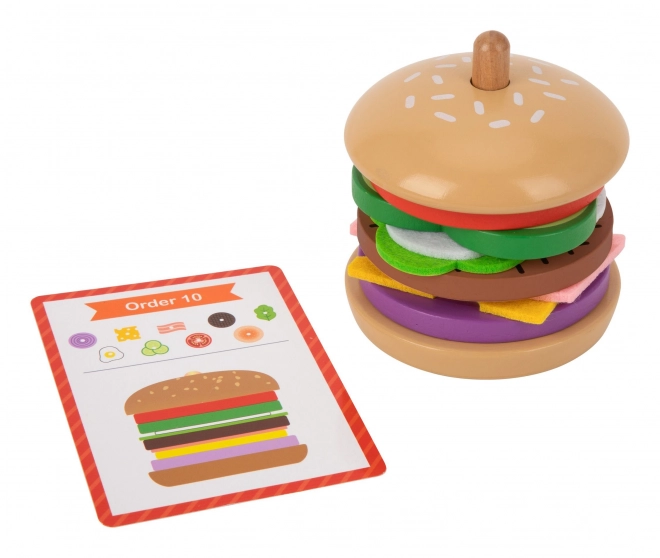 Drvena burger restoran WOOPIE GREEN za djecu