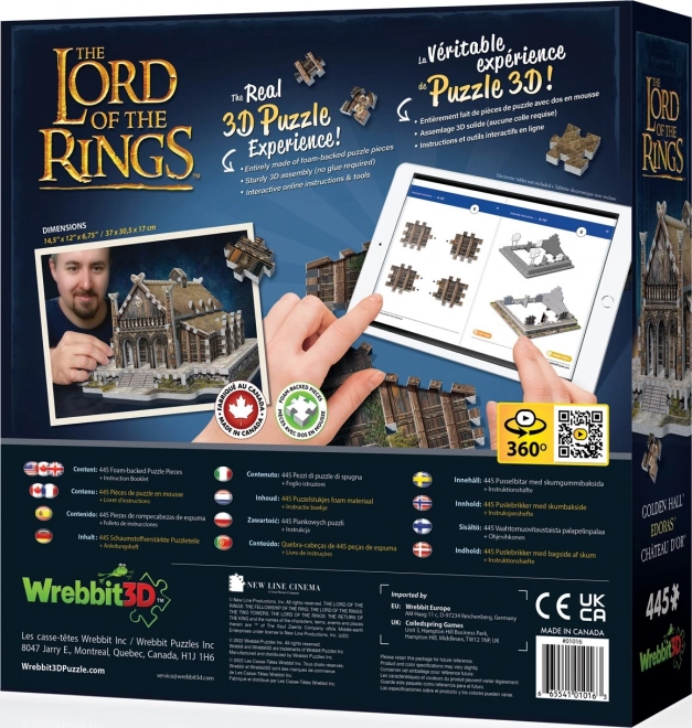 WREBBIT 3D puzzle Gospodar prstenova: Zlatna dvorana Edoras