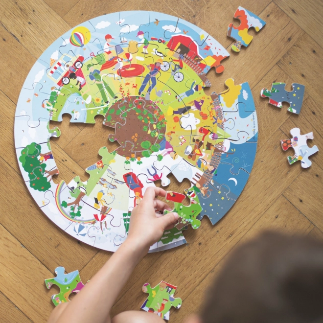 Bigjigs Igračke Okrugle podne puzzle Četiri godišnja doba 50 dijelova